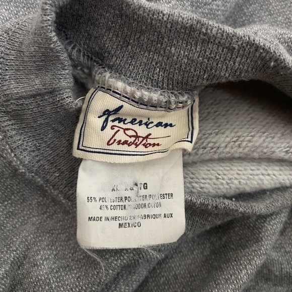 American Tradition Men's Size XL Solid Grey Long Sleeve crewneck Sweatshirt - Picture 8 of 9